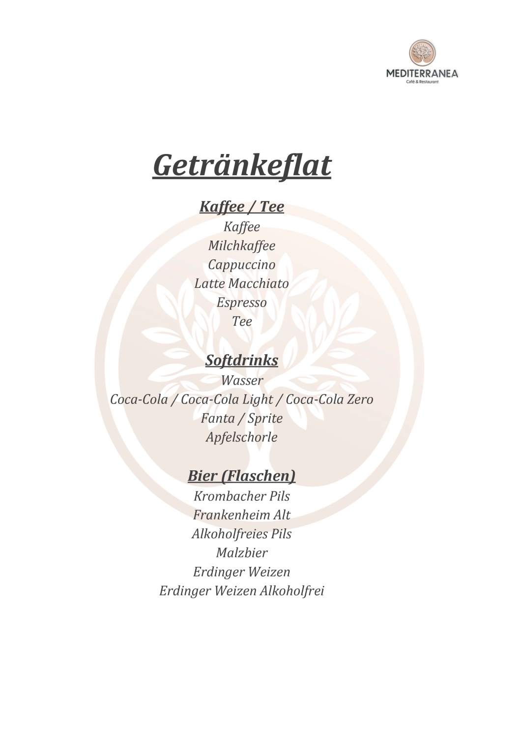 Mediterranea Café Restaurant, Buffetangebote
